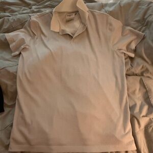 Men's White and grey stripe Polo Shirt